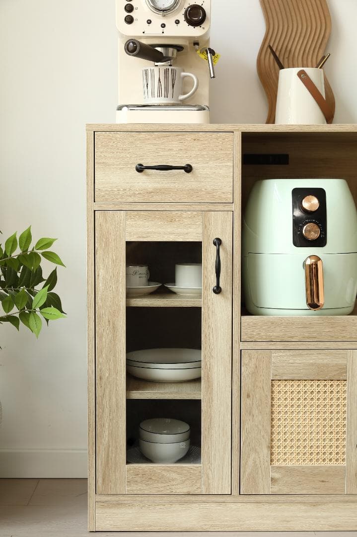 キッチンカウンター 食器棚 キャビネット レンジ台 キッチン収納 幅88cm