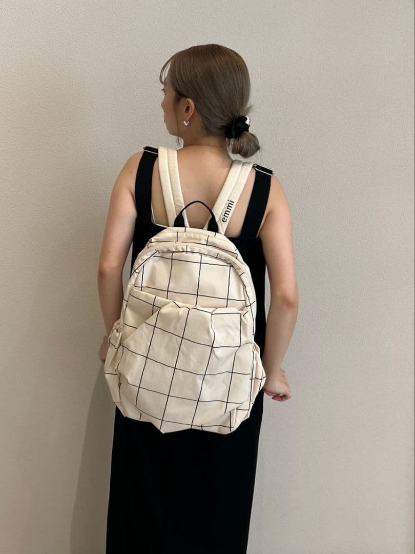 【WEB限定】eco 撥水チェックギャザーボディーバックパック