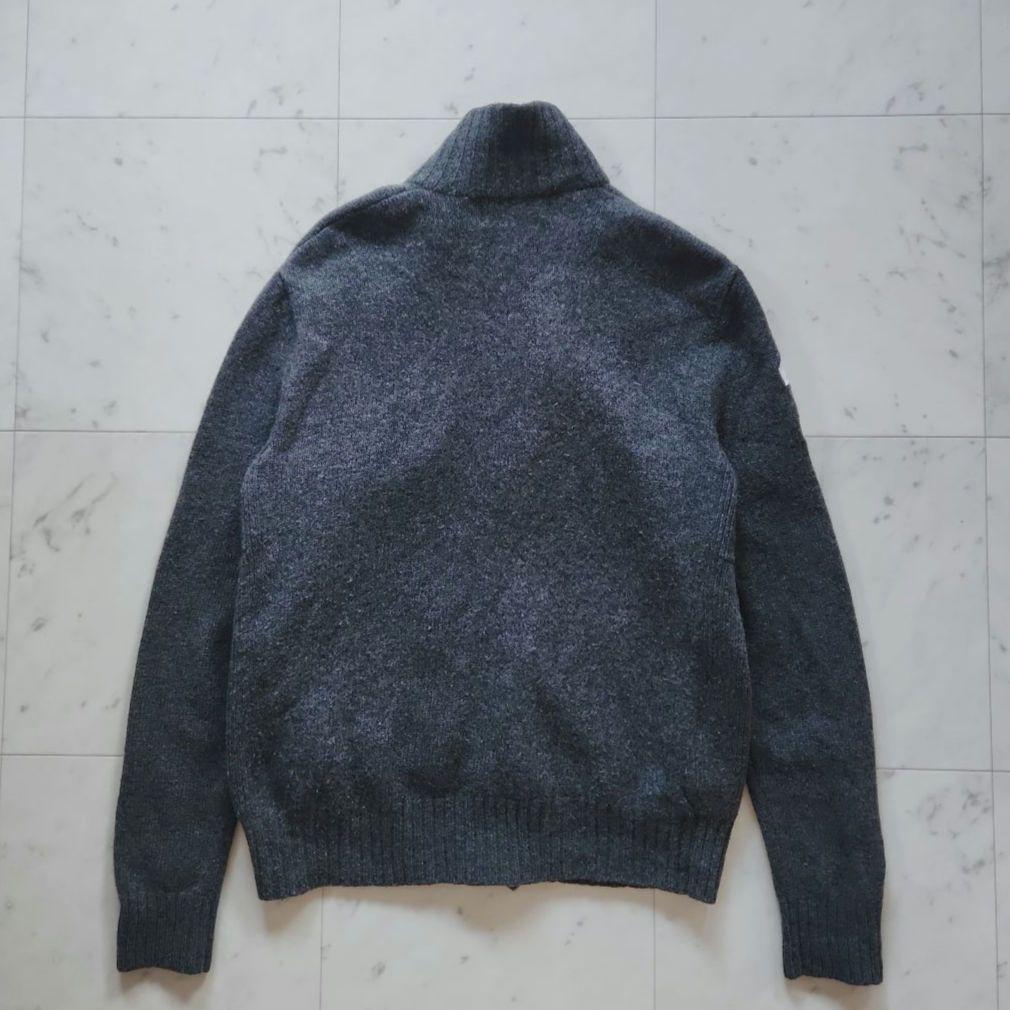 美品 ラルフローレン ニットジャケット ポニー刺繍 グレー ゆったり ウール