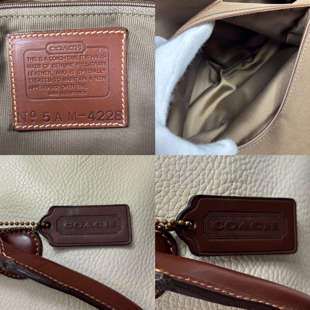 【希少】OLD COACH シボ　バイカラー　レザー ハンドバッグ　2way