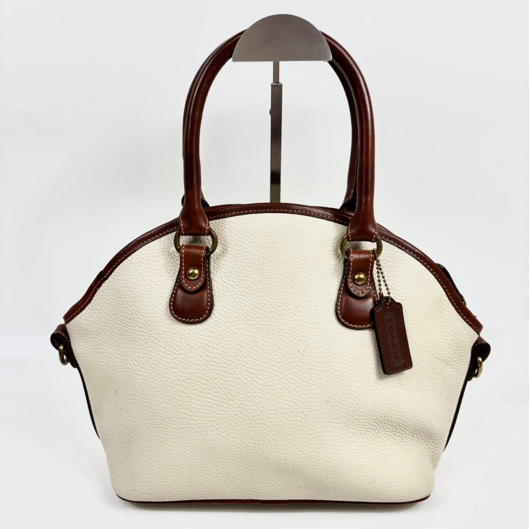 【希少】OLD COACH シボ　バイカラー　レザー ハンドバッグ　2way