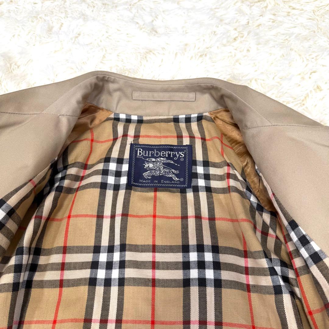 バーバリー Burberry ステンカラーコート 裏地総チェック 英国製 44