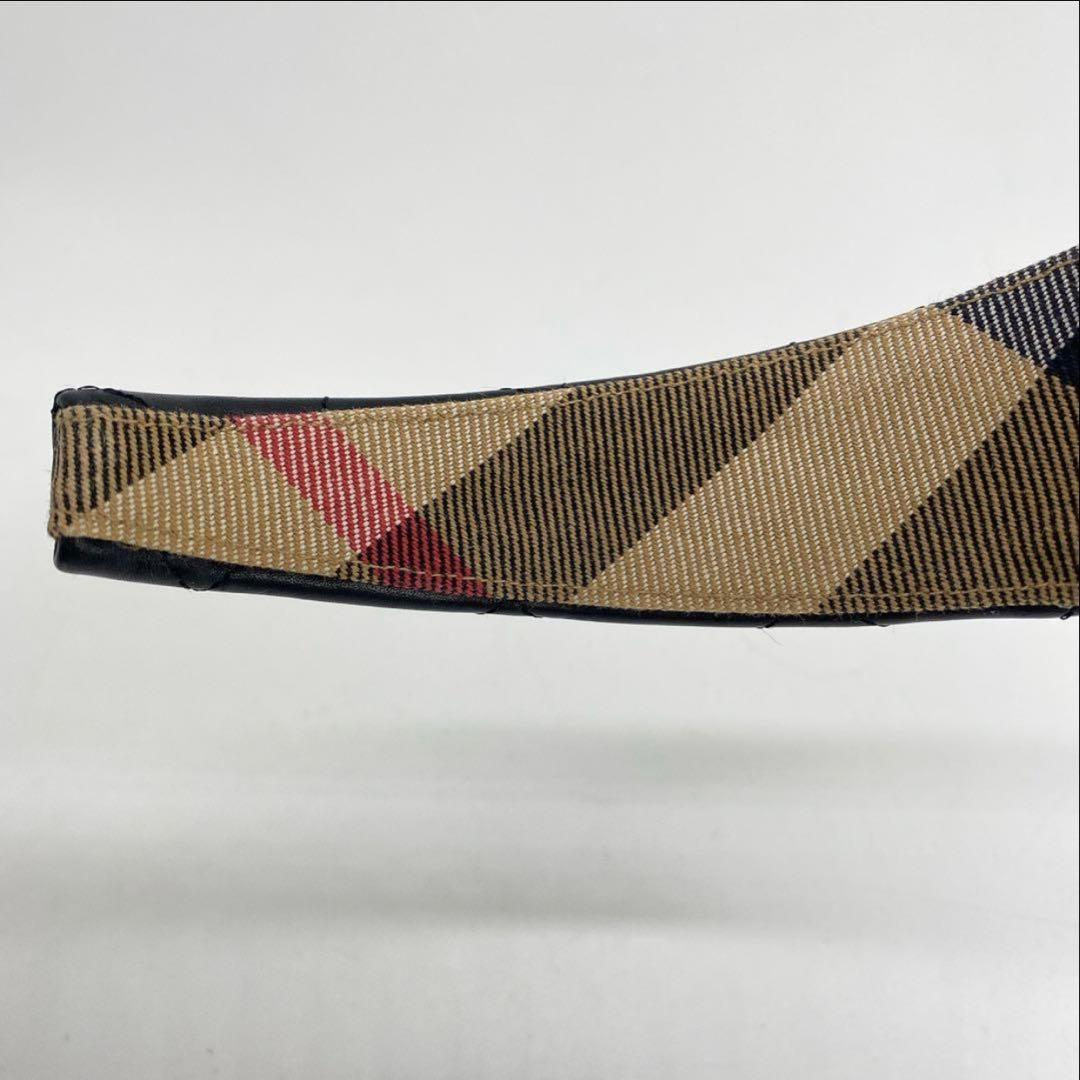 BURBERRY バーバリー カチューシャ ノバチェック、レザー　ヘアバンド