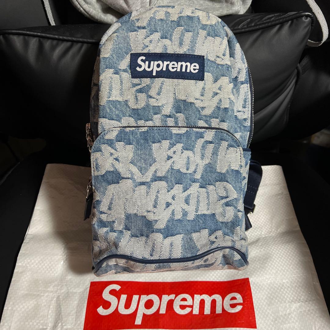 最終値下　正規品　希少　完売品Supreme 総柄　デニムボディバッグ