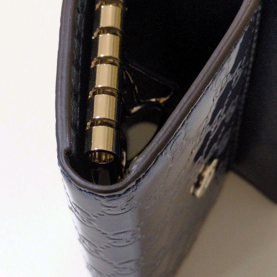 未使用品　GUCCI グッチ 6連キーケース メタリックネイビー　リボン