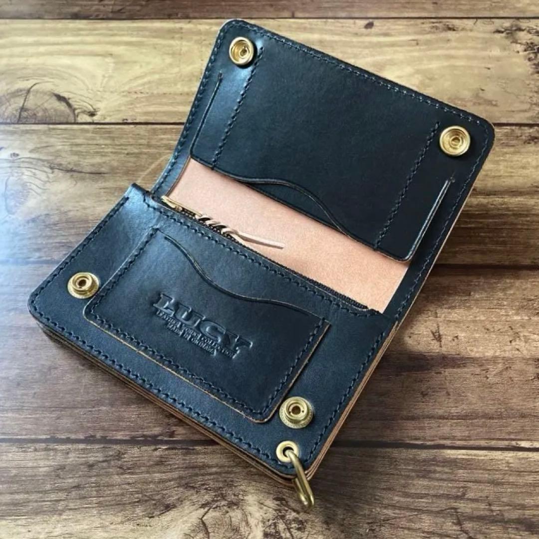 【わぽ】COW CRUSTトラッカーウォレット150【お札を折らずに収納】