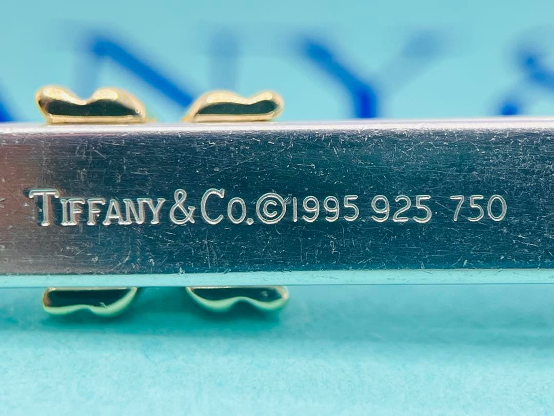 c678 美品 ティファニー 1995シグネチャー ネクタイピン 750/925