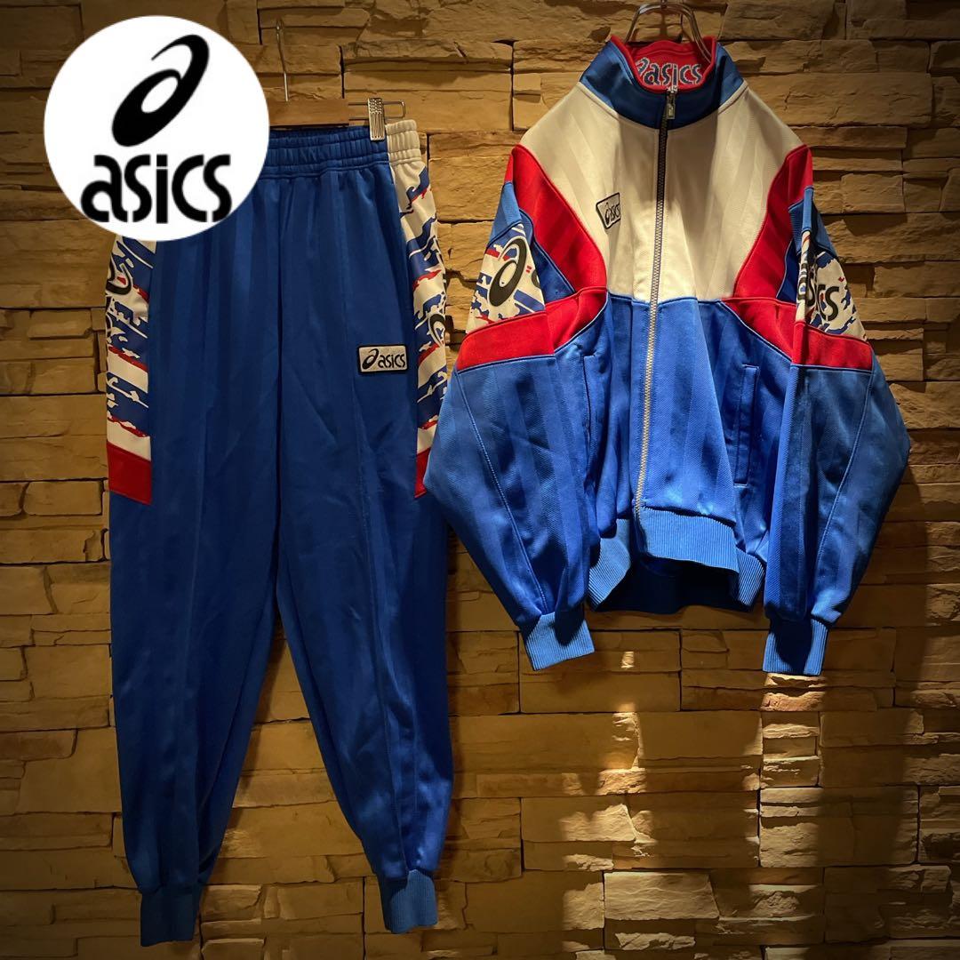 激レア】90s'/asicsアシックス/トラックジャージ上下/希少デザインM
