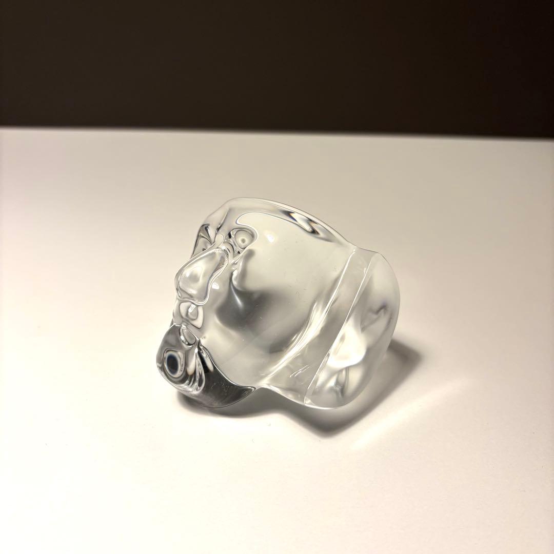 ガラス製の顔のオブジェ Daum ポストモダン ミッドセンチュリー 人体