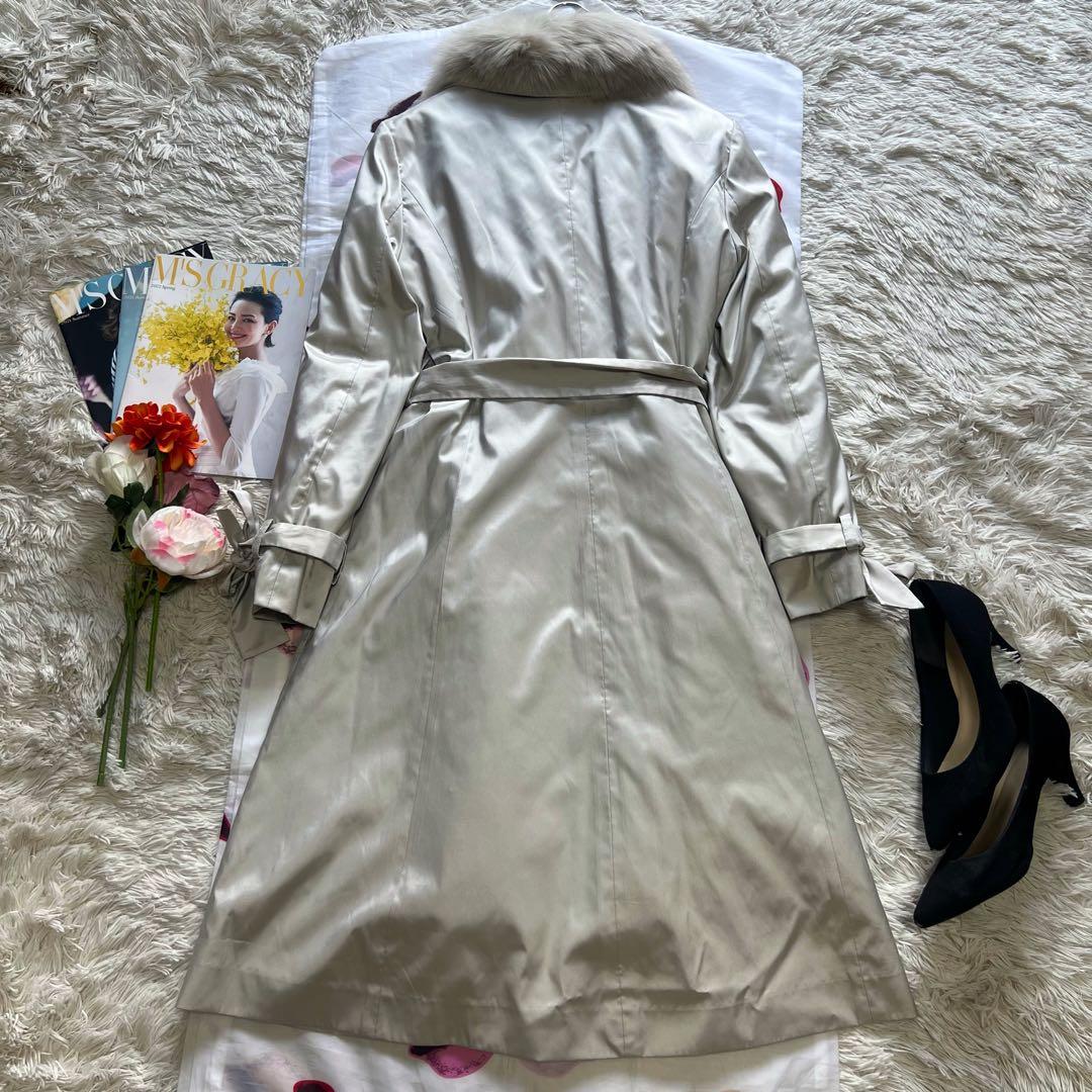 【美品】M'S GRACY ロングコート ライナー付き フォックスファー M