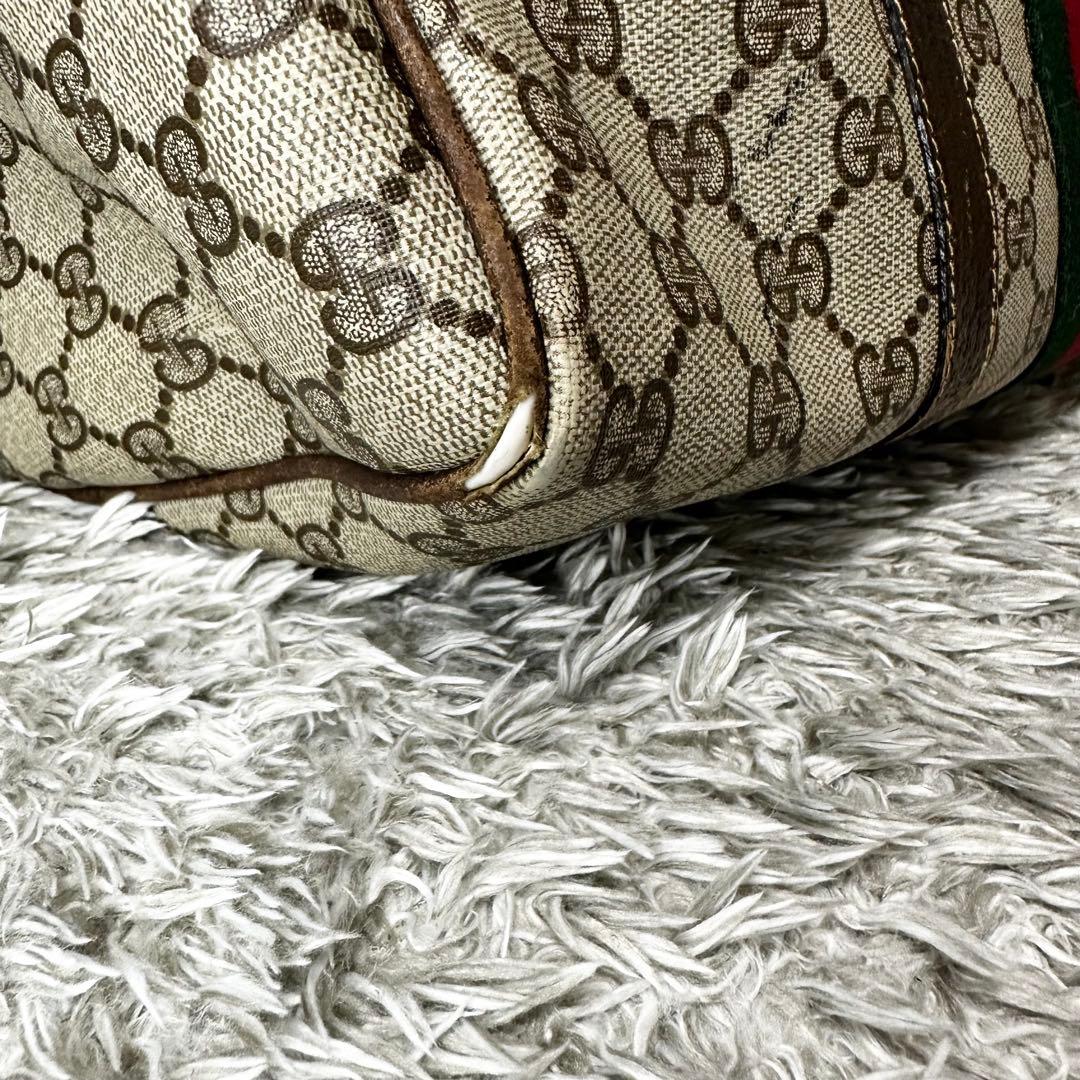 GUCCI ミニボストン　バッグ　GG シェリーライン　オールド　PVC