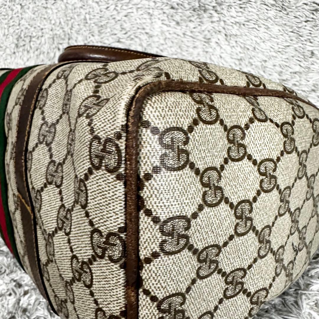 GUCCI ミニボストン　バッグ　GG シェリーライン　オールド　PVC