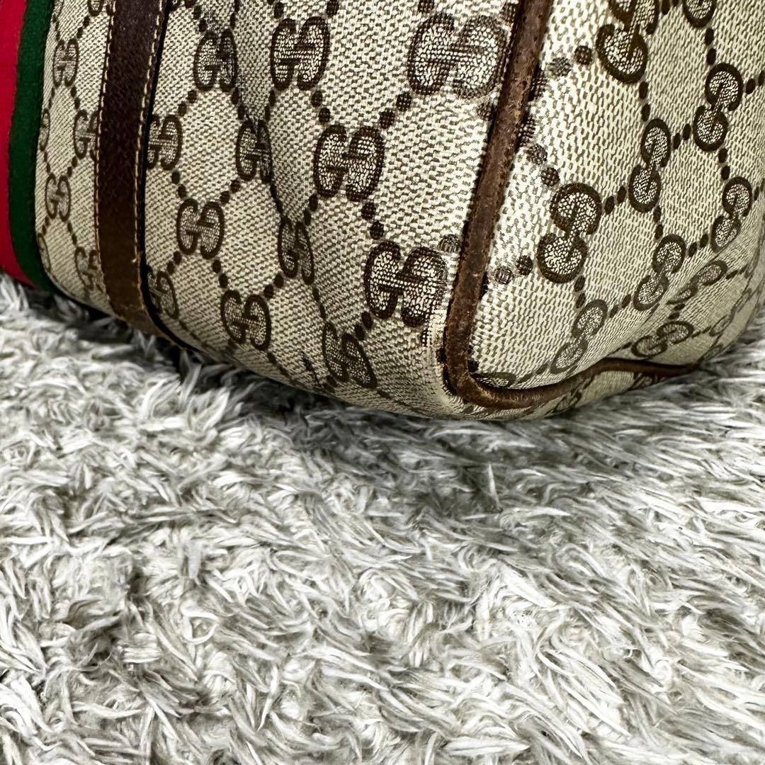 GUCCI ミニボストン　バッグ　GG シェリーライン　オールド　PVC