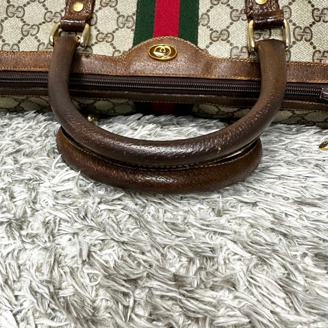 GUCCI ミニボストン　バッグ　GG シェリーライン　オールド　PVC