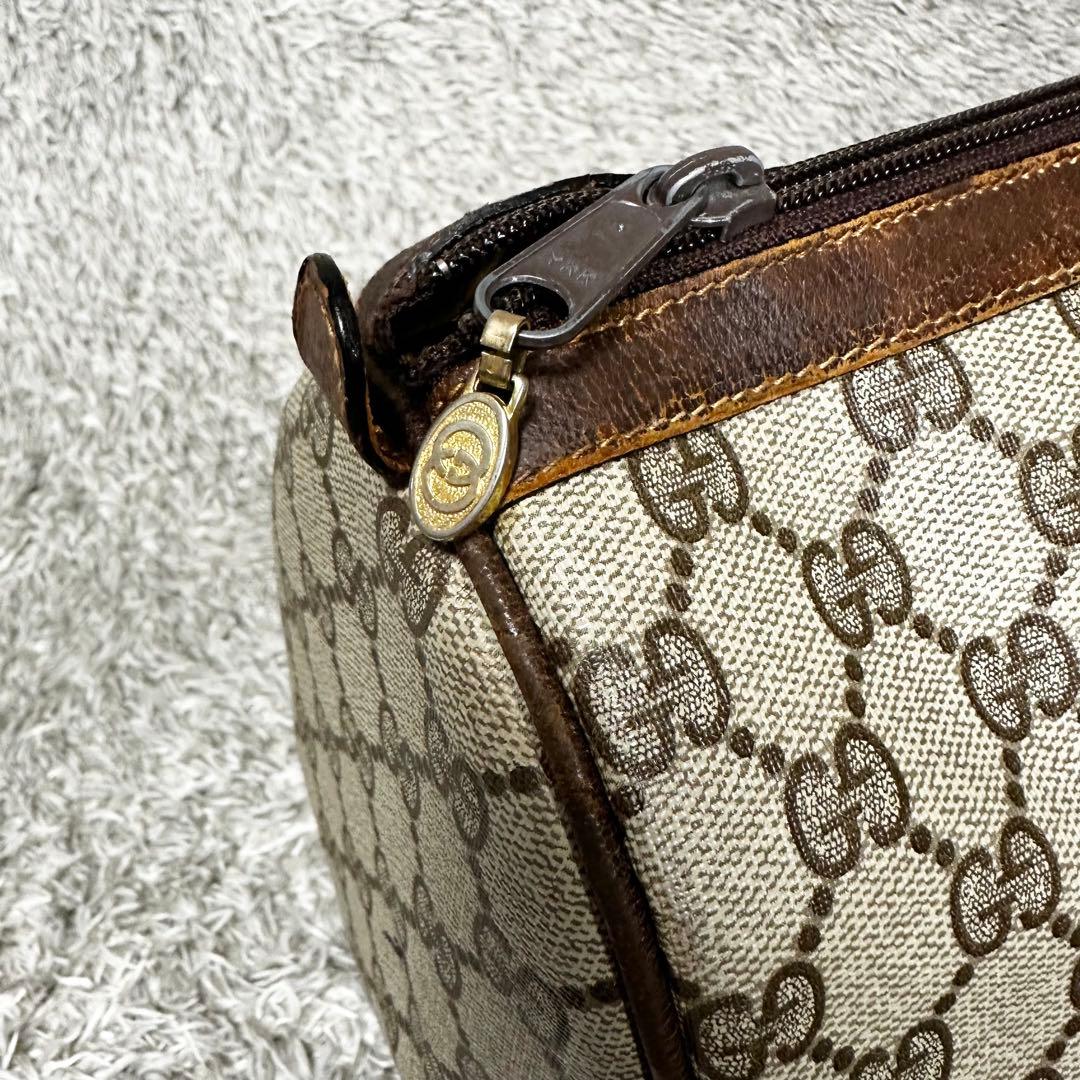 GUCCI ミニボストン　バッグ　GG シェリーライン　オールド　PVC