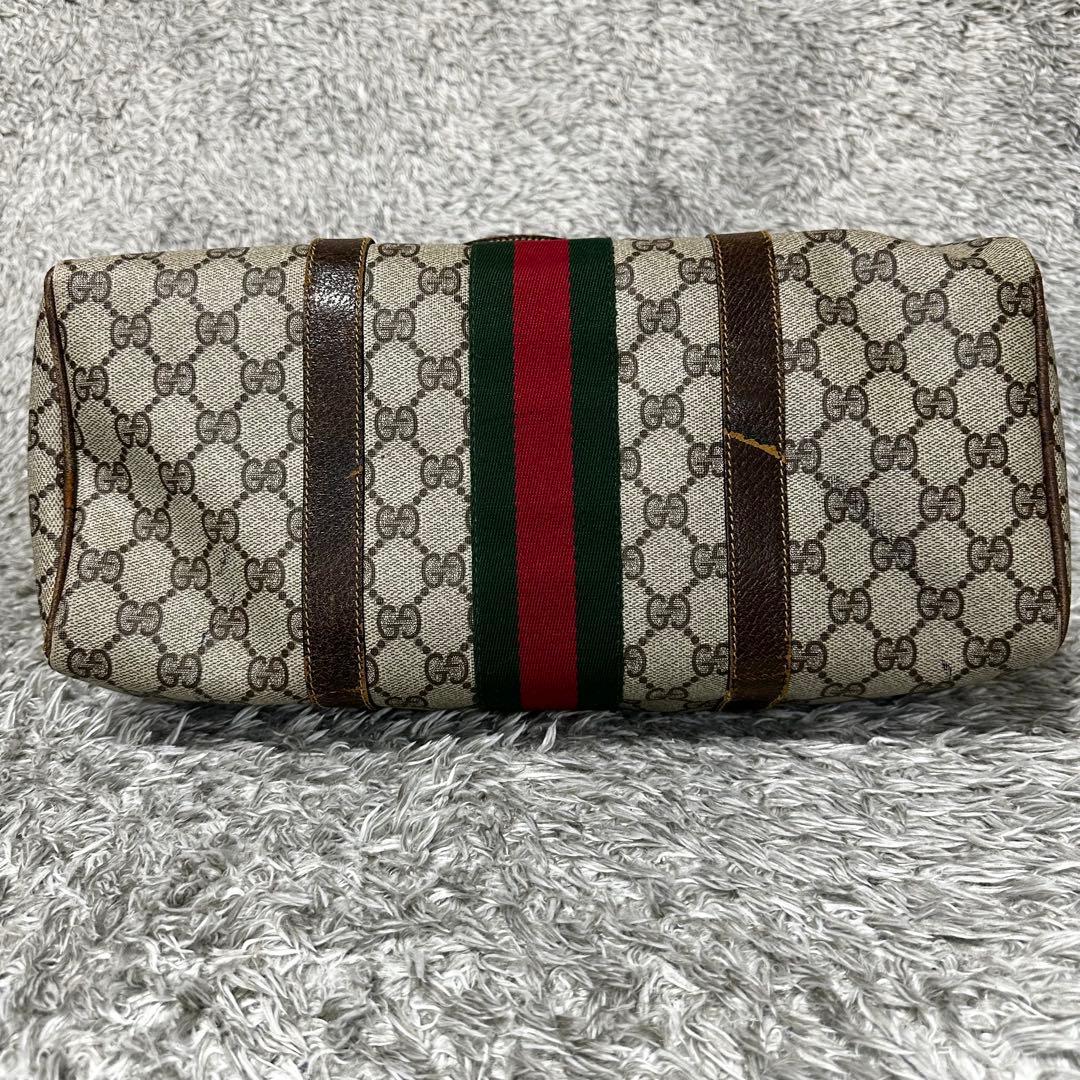 GUCCI ミニボストン　バッグ　GG シェリーライン　オールド　PVC