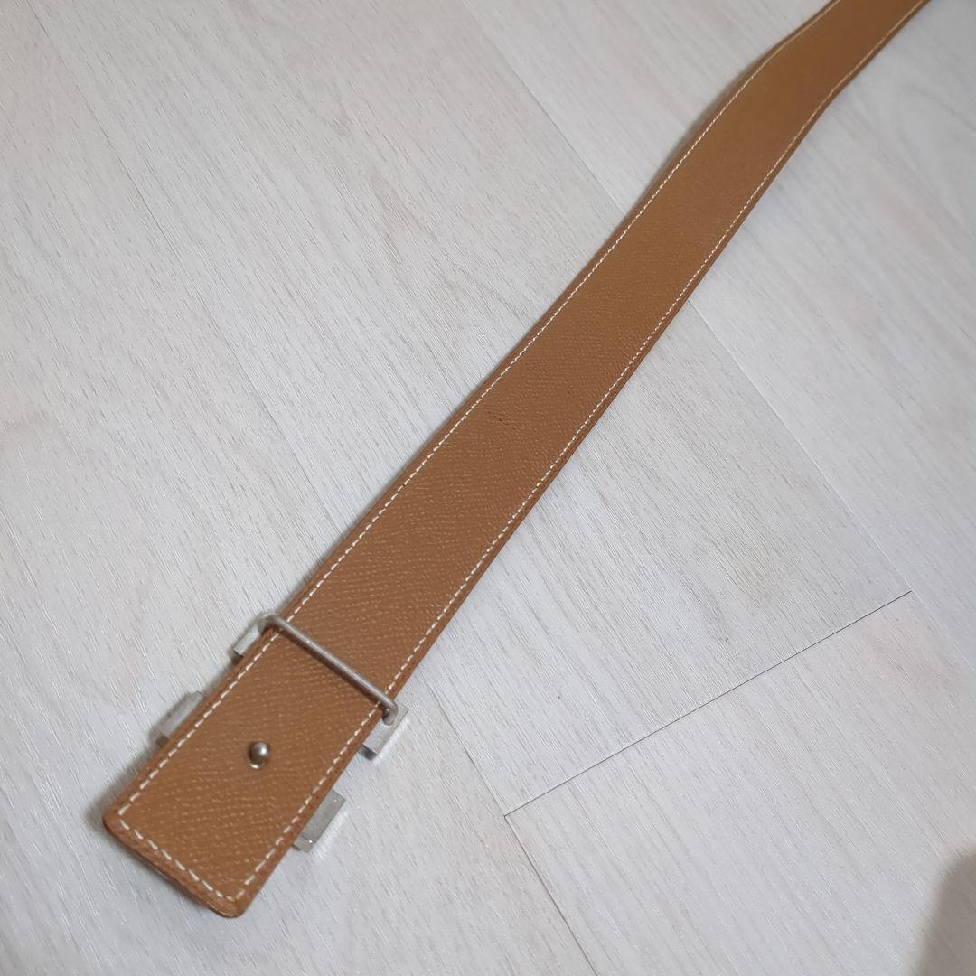 エルメスHバックルベルト　リバーシブル　ブラック/ライトブラウン　レディース