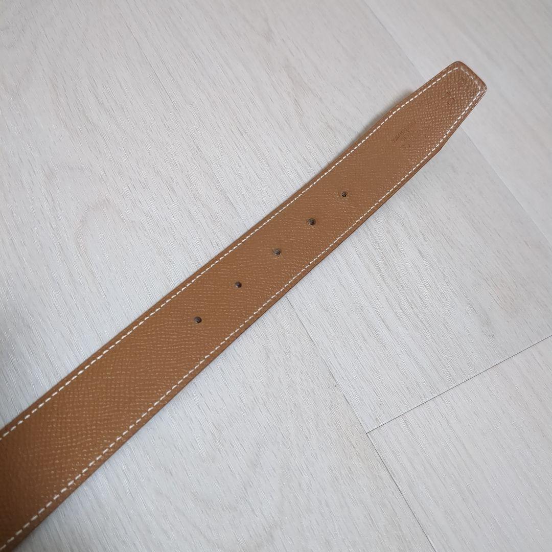 エルメスHバックルベルト　リバーシブル　ブラック/ライトブラウン　レディース