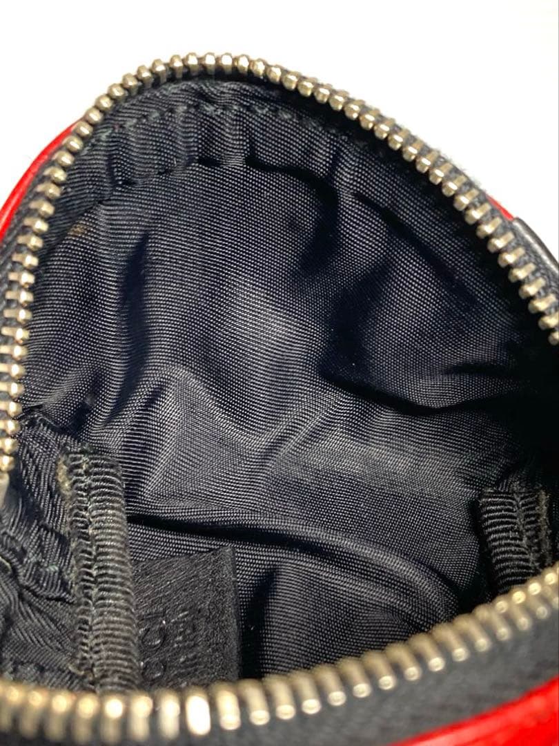 良品 グッチ グッチシマ レザー てんとう虫 コインケース ミニポーチ