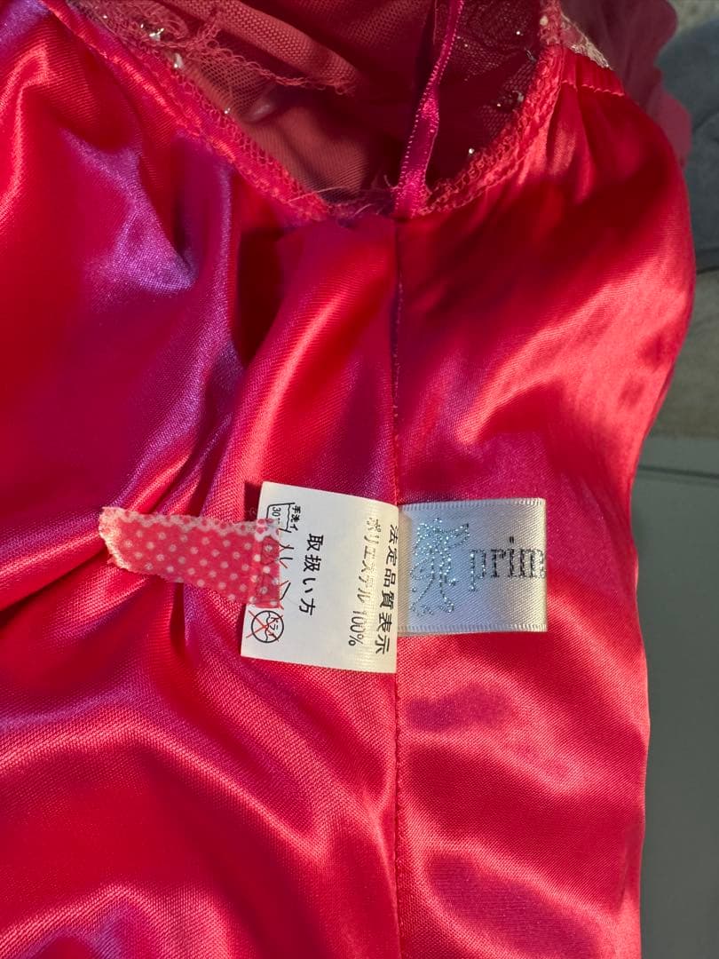 ダンスドレスピンク フラワー刺繍 prima boutique 【表示サイズL】