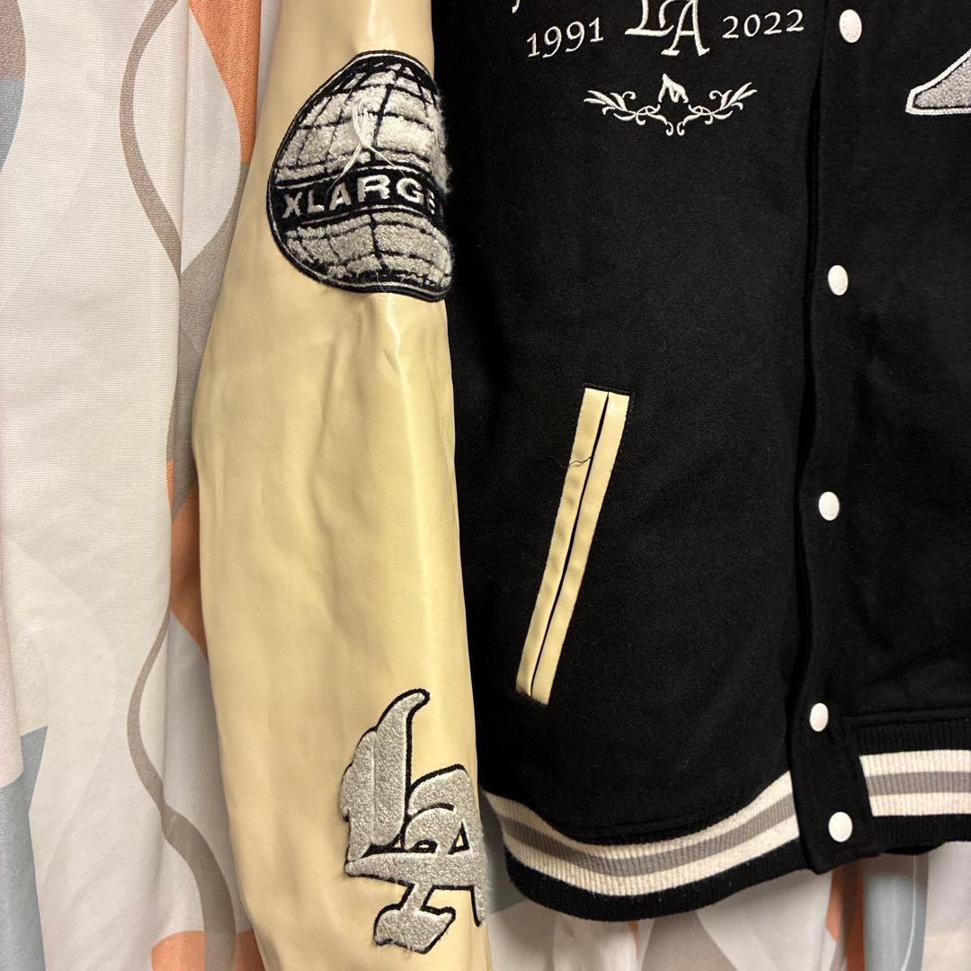 XLARGE スタジャン L ネイビー/クリーム　ストリート