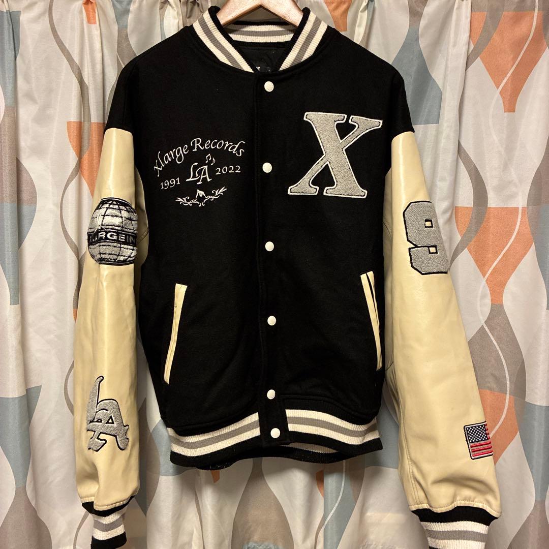 XLARGE スタジャン L ネイビー/クリーム　ストリート