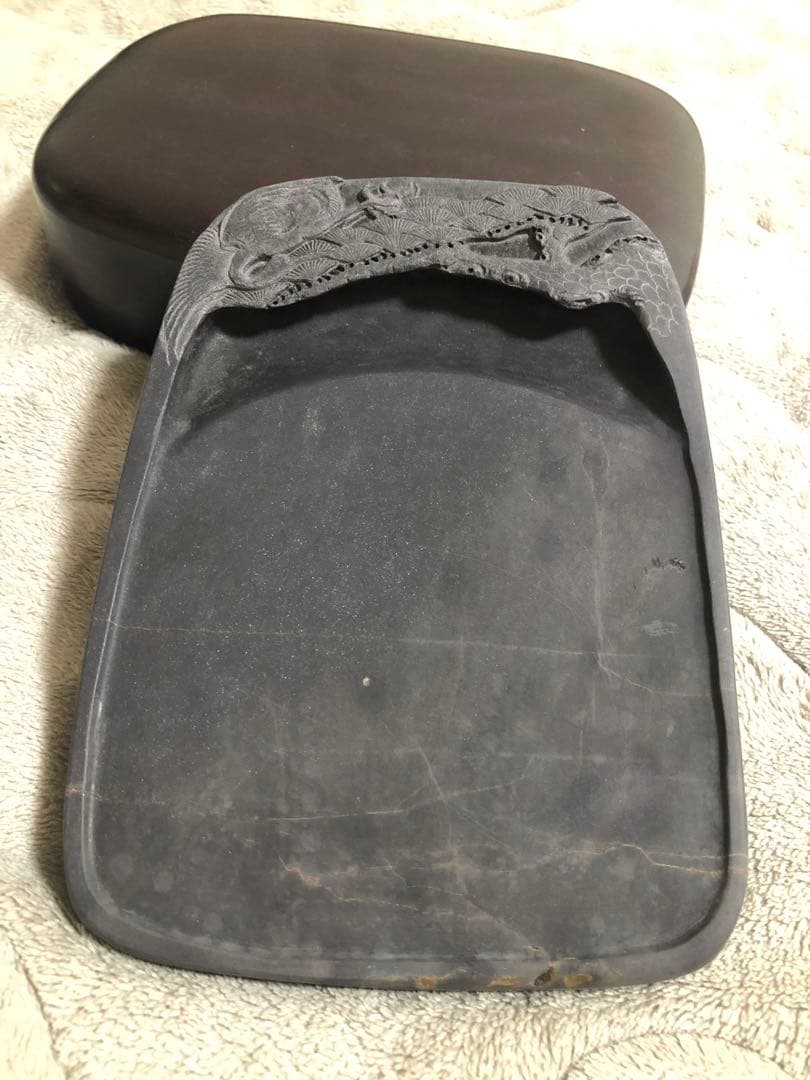 端溪硯 老坑 水巖 大西洞 金綫 青花 書道用品 端渓硯 骨董