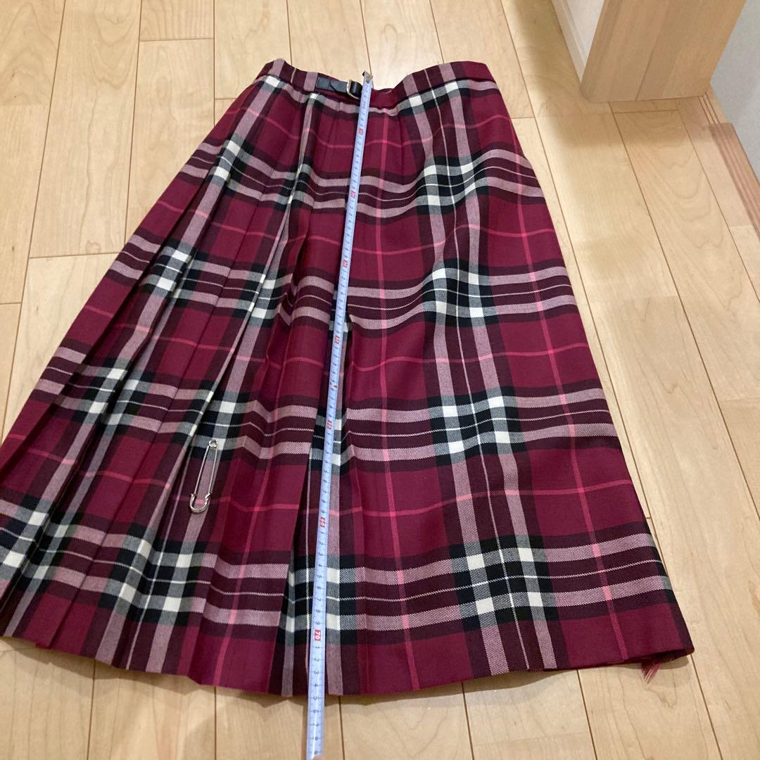 ビームスコラボO'NEILL バーガンディ チェック プリーツスカート サイズ8