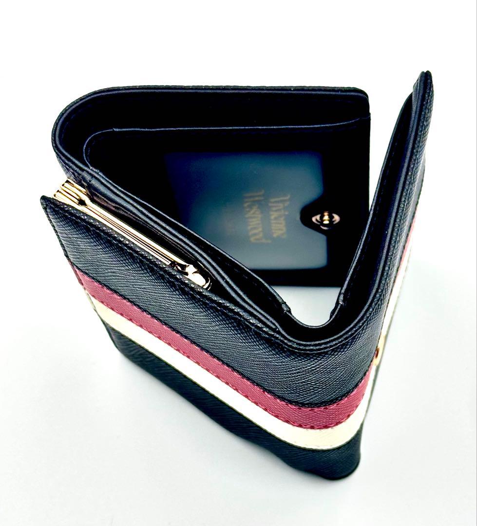 【♡新品♡】Vivienne Westwood 三つ折り財布 黒 トリコロール柄