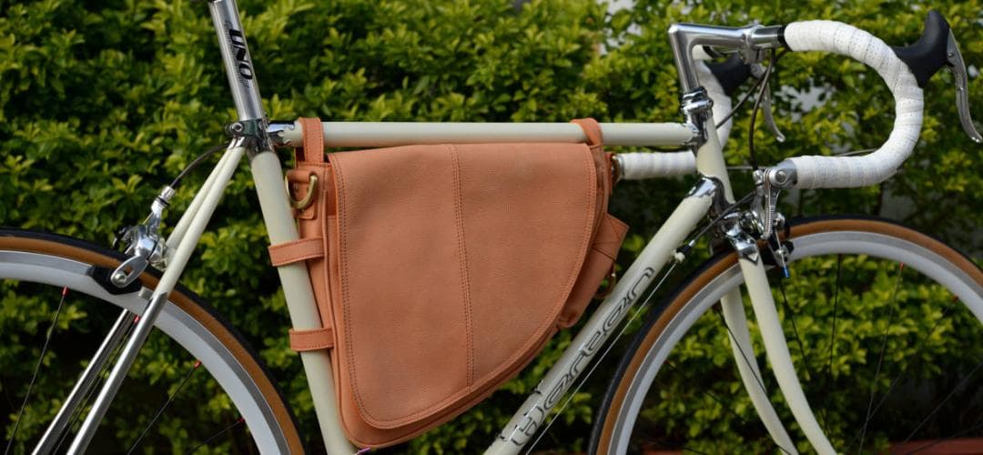 フレームバッグ 革２way 自転車 斜めがけ ショルダーバッグ クラシック