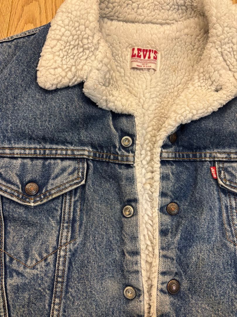 80s USA製 Levi's デニム ボアジャケット　46R