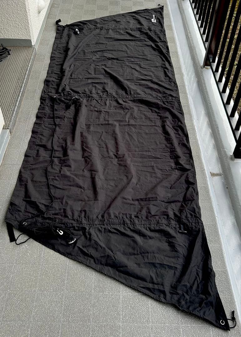 【入手困難品】WAQ 焚き火陣幕 TC ブラック　一度仮設営