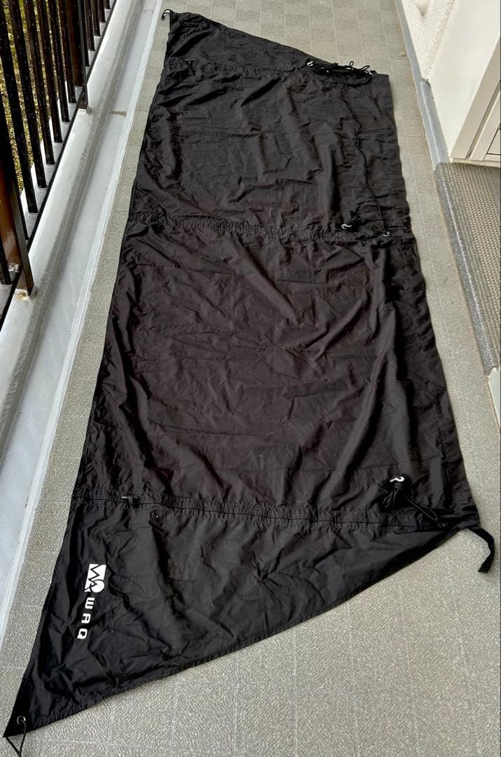 【入手困難品】WAQ 焚き火陣幕 TC ブラック　一度仮設営