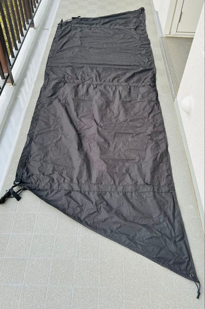 【入手困難品】WAQ 焚き火陣幕 TC ブラック　一度仮設営