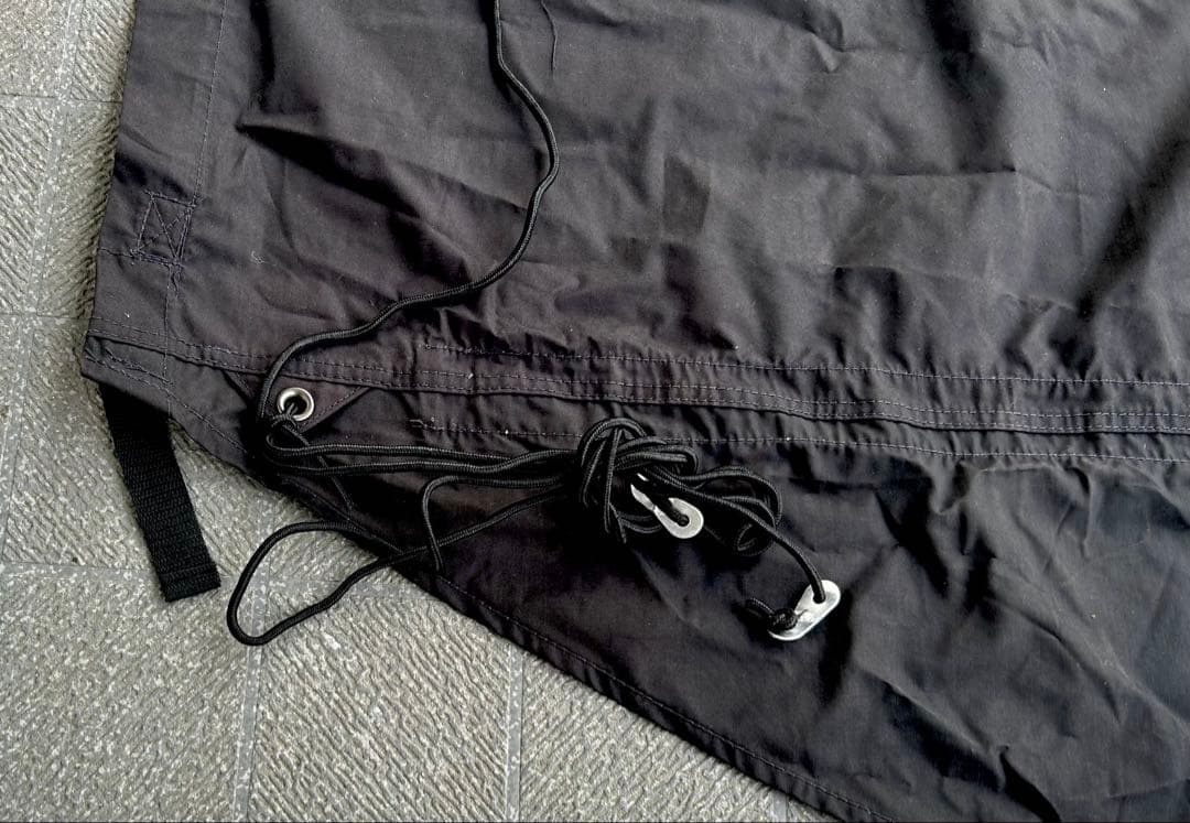 【入手困難品】WAQ 焚き火陣幕 TC ブラック　一度仮設営