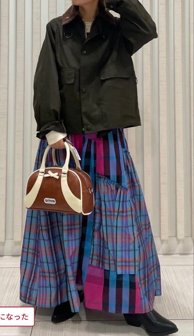 【新品未開封】Freadaチェックパッチワークフリルフレアティアードスカート