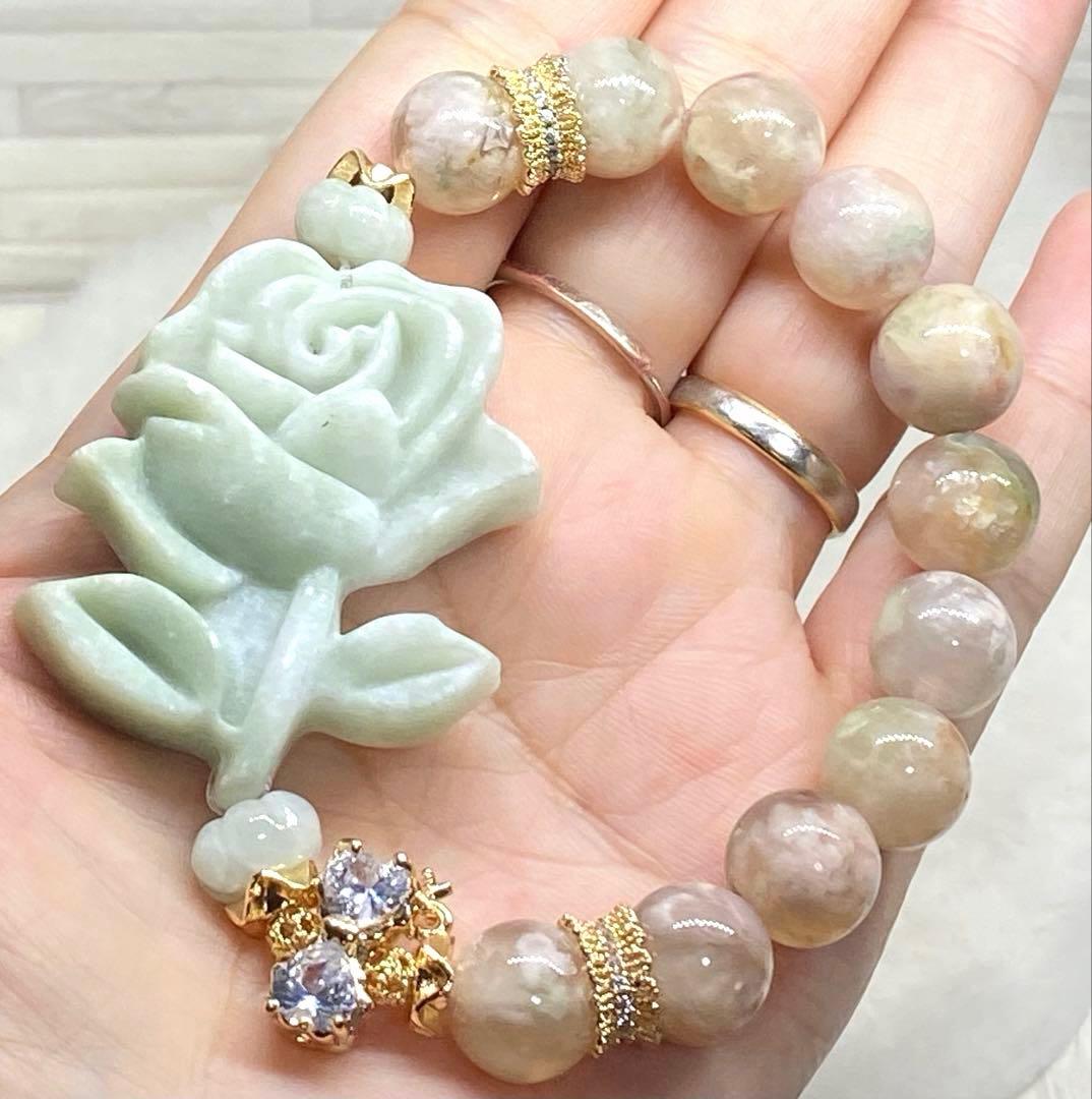 ♡お取り置き♡ バラ翡翠　グリーンサクラ瑪瑙　 ルチル♡ モリオン　ガーデン水晶