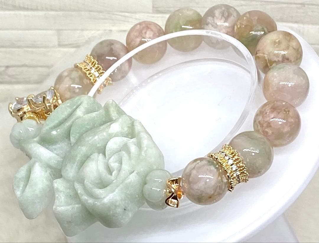 ♡お取り置き♡ バラ翡翠　グリーンサクラ瑪瑙　 ルチル♡ モリオン　ガーデン水晶