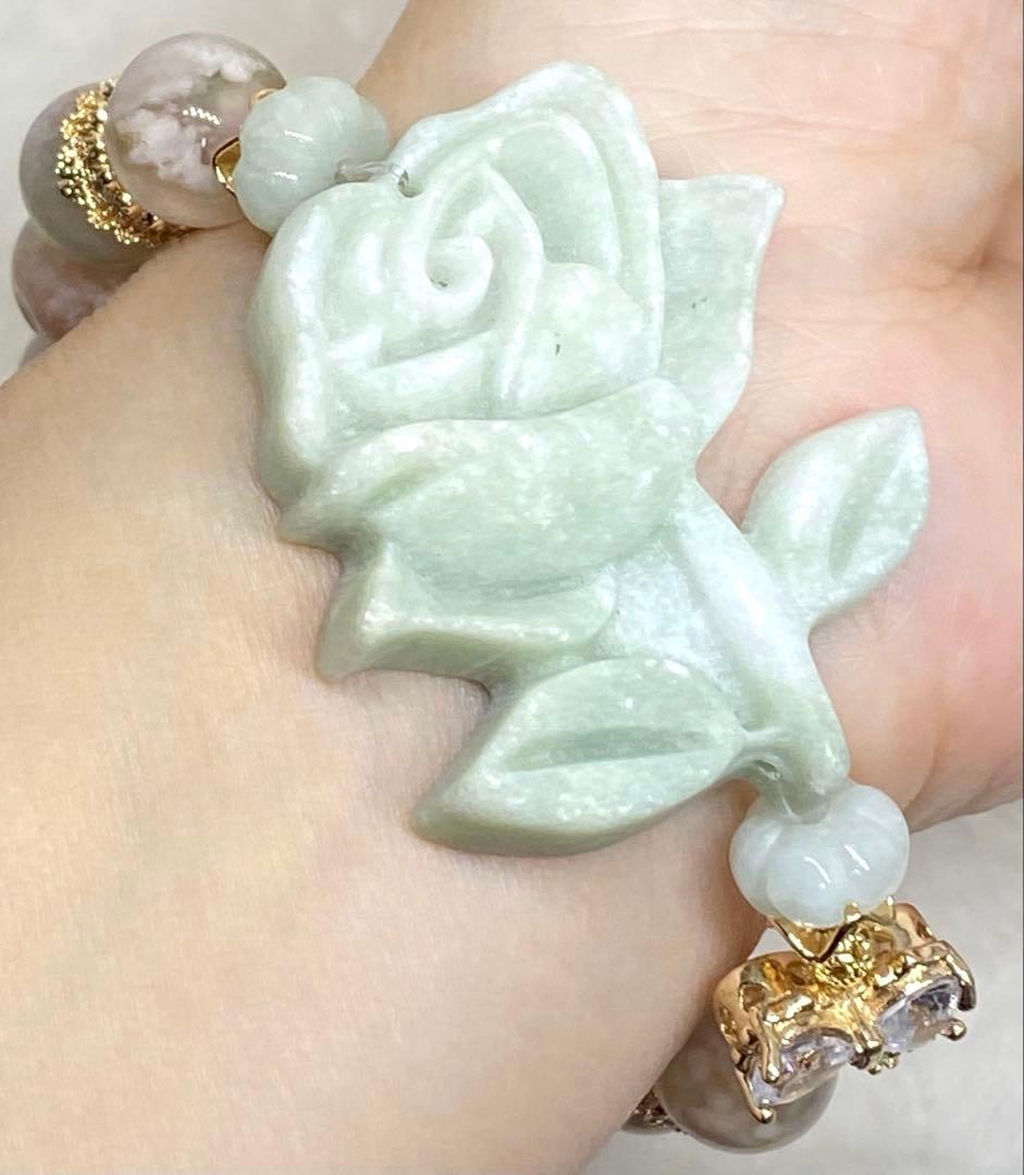 ♡お取り置き♡ バラ翡翠　グリーンサクラ瑪瑙　 ルチル♡ モリオン　ガーデン水晶