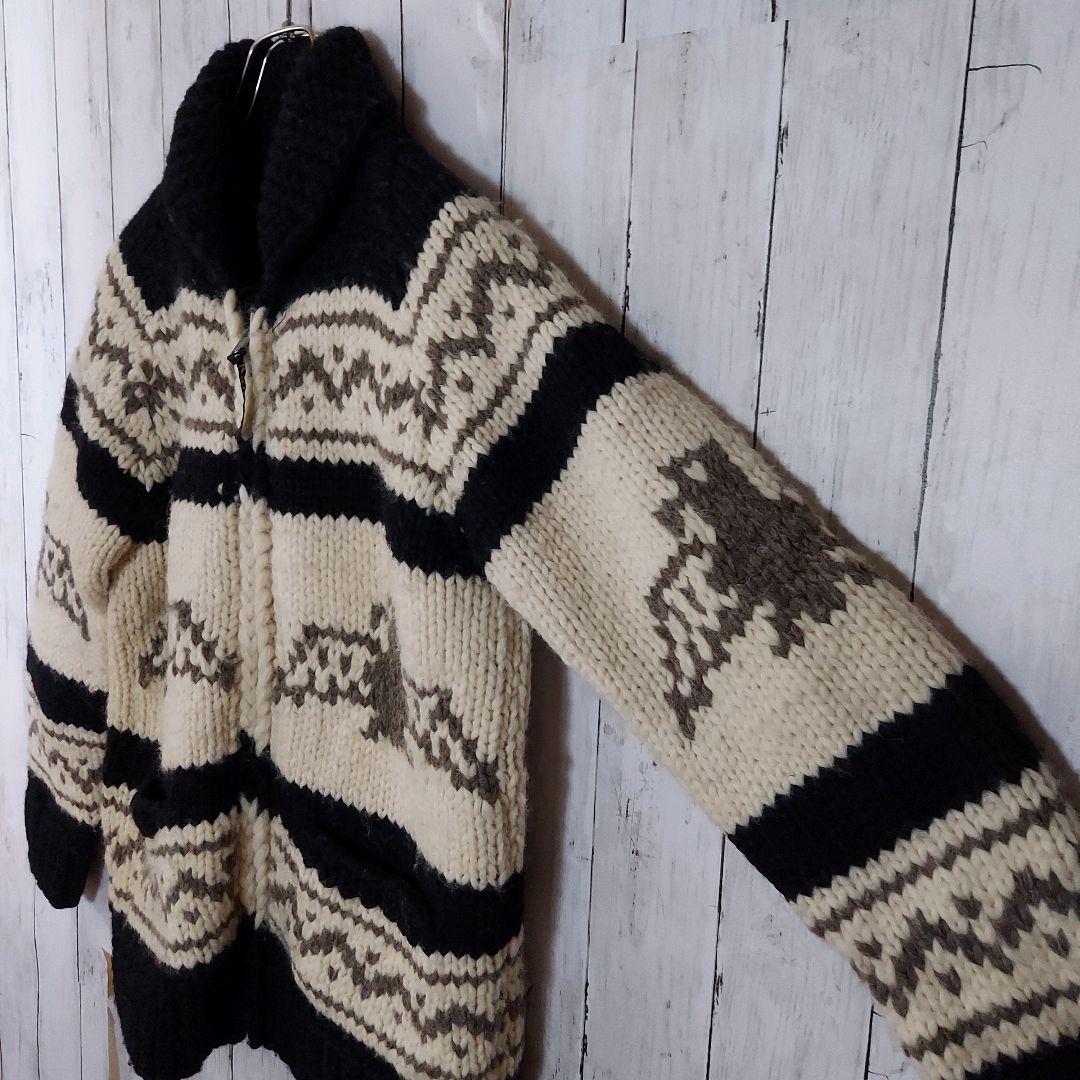 【KANATA】美品 カナタ カナダ製 フルジップ カウチンセーター M～L相当