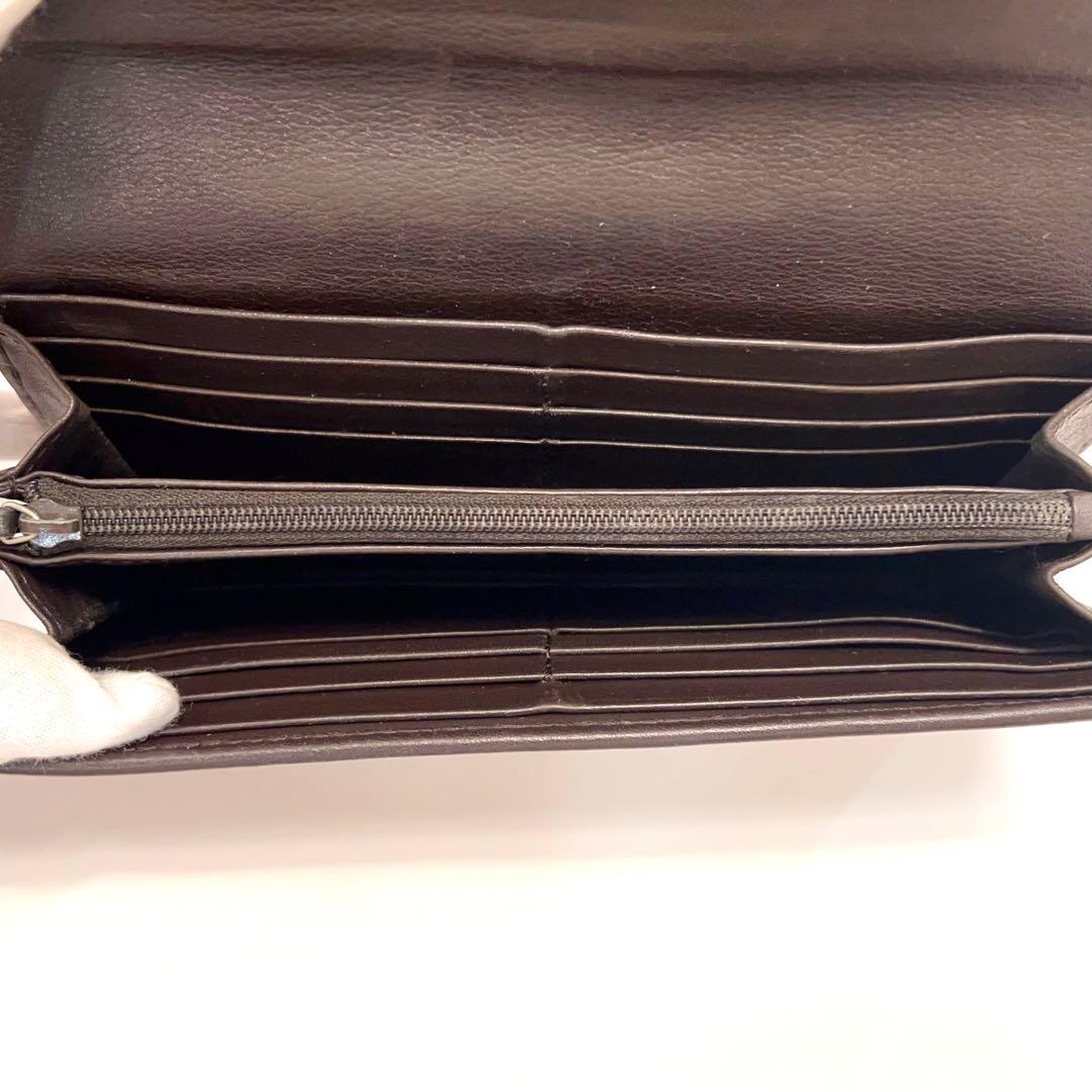 グッチ 長財布 折り財布 GGキャンバス ゴールド金具 ロゴ金具 大容量 茶色