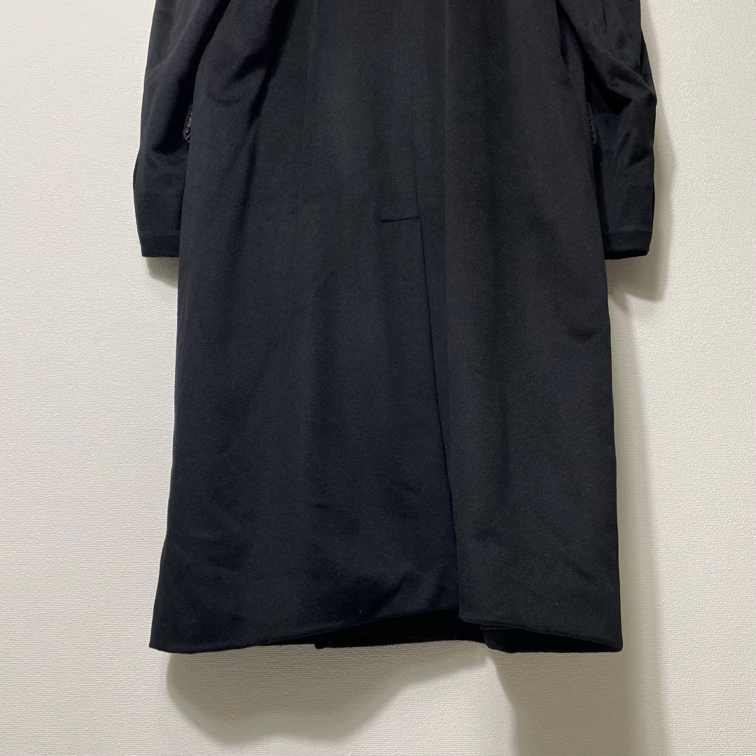【極上の肌触り】 ロングチェスターコート ダブルブレスト カシミヤ100 黒