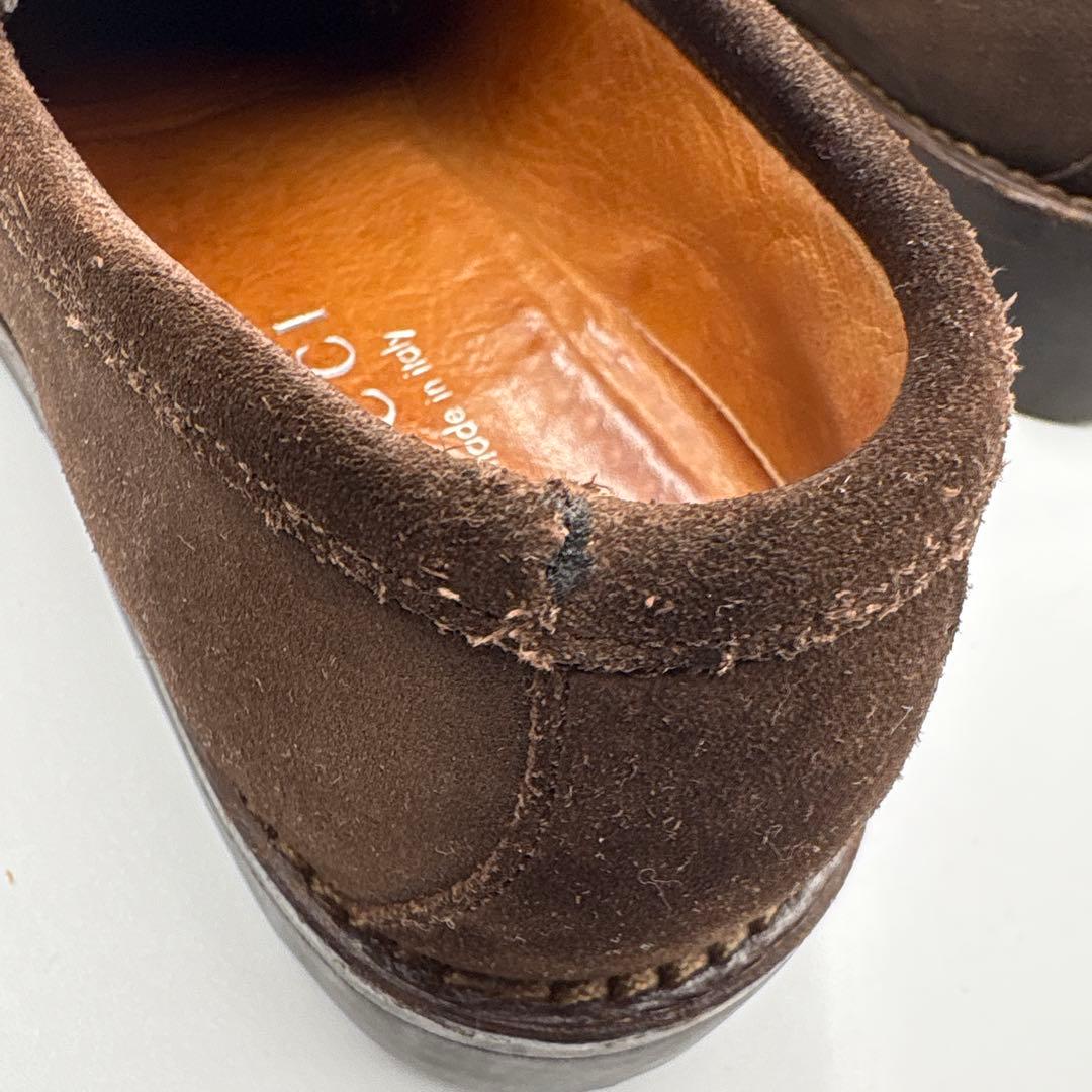 【超美品】GUCCI　23.0cm相当　ローファー　スエード　スエード　ブラウン
