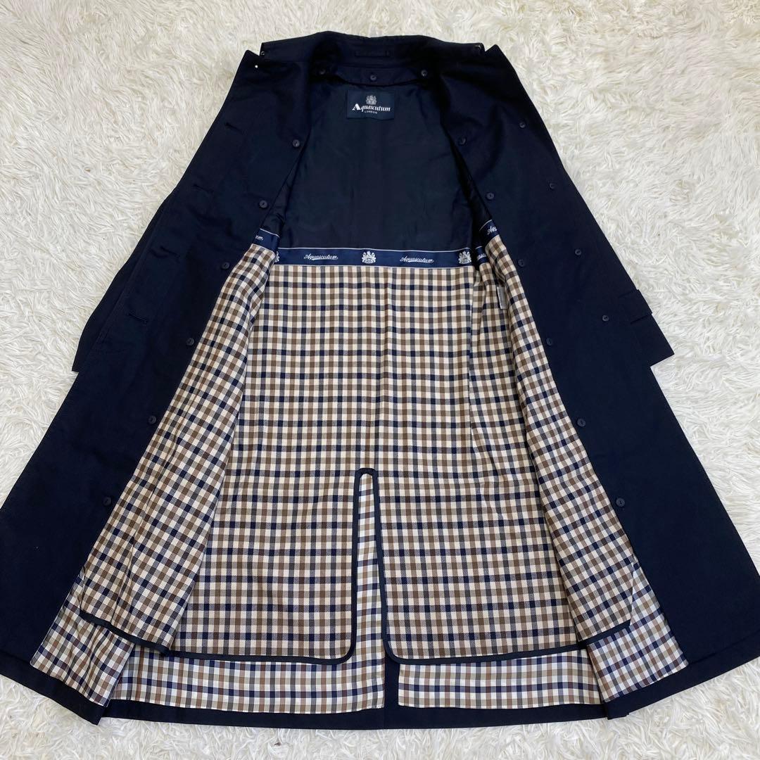 【極美品】アクアスキュータム チェスターコート ロング　ライナー付 チェック