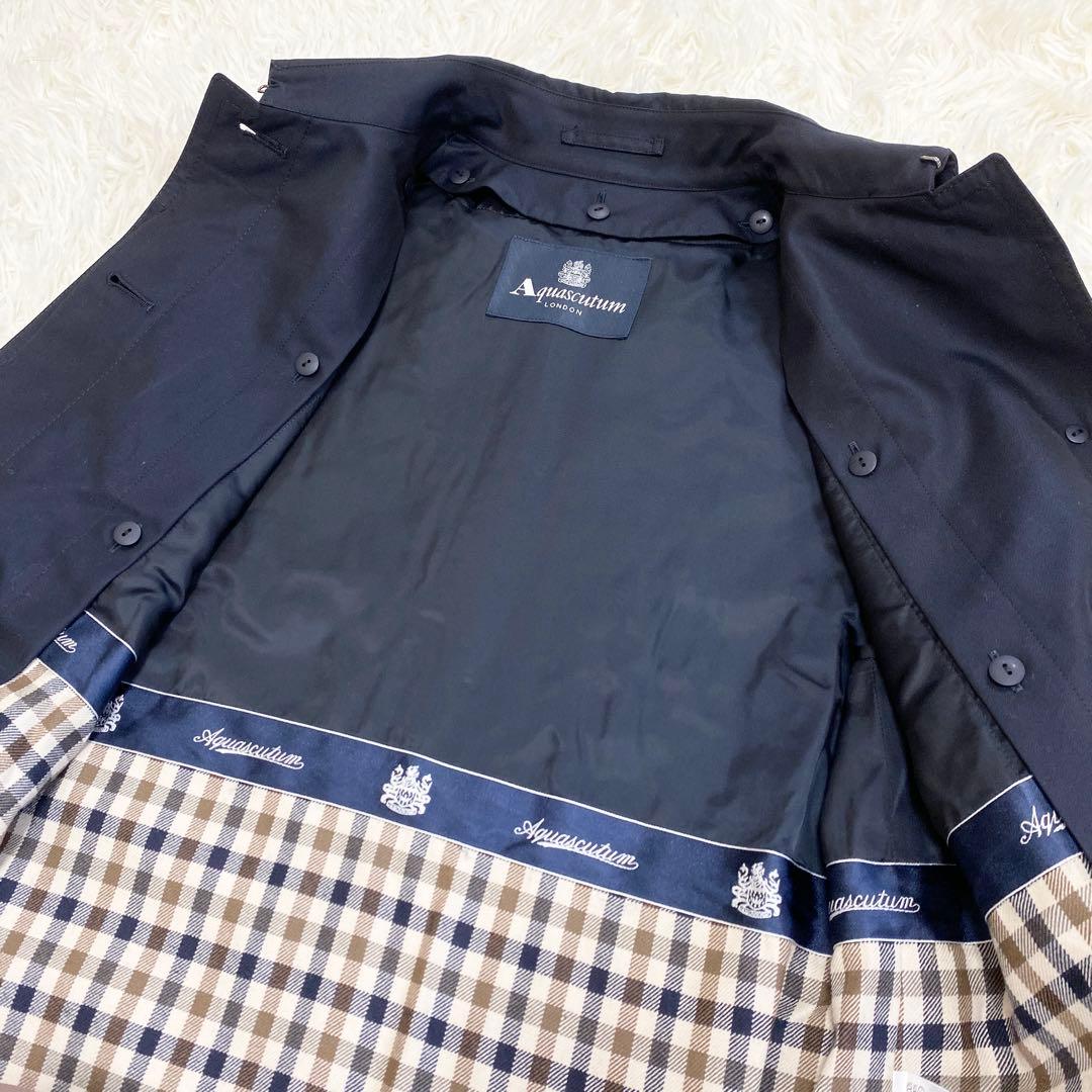【極美品】アクアスキュータム チェスターコート ロング　ライナー付 チェック
