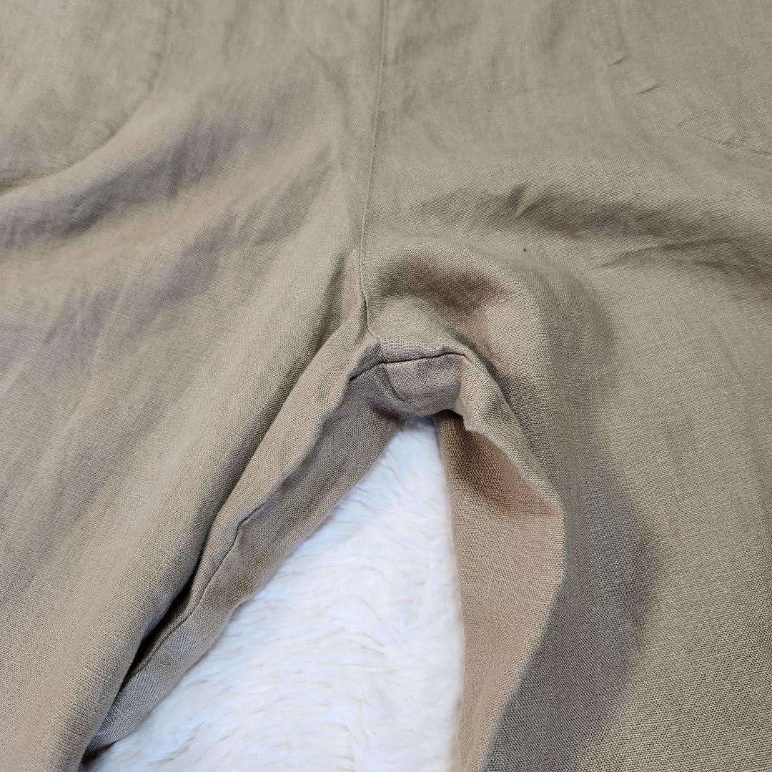 ◆23SS かぐれ リネンサロペットオーバーオール 後ろ紐 両サイドポケット