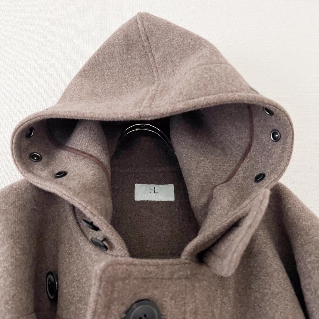 美品】HERILL ヘリル ダッフルコート size3 ナチュラル（ブラウン