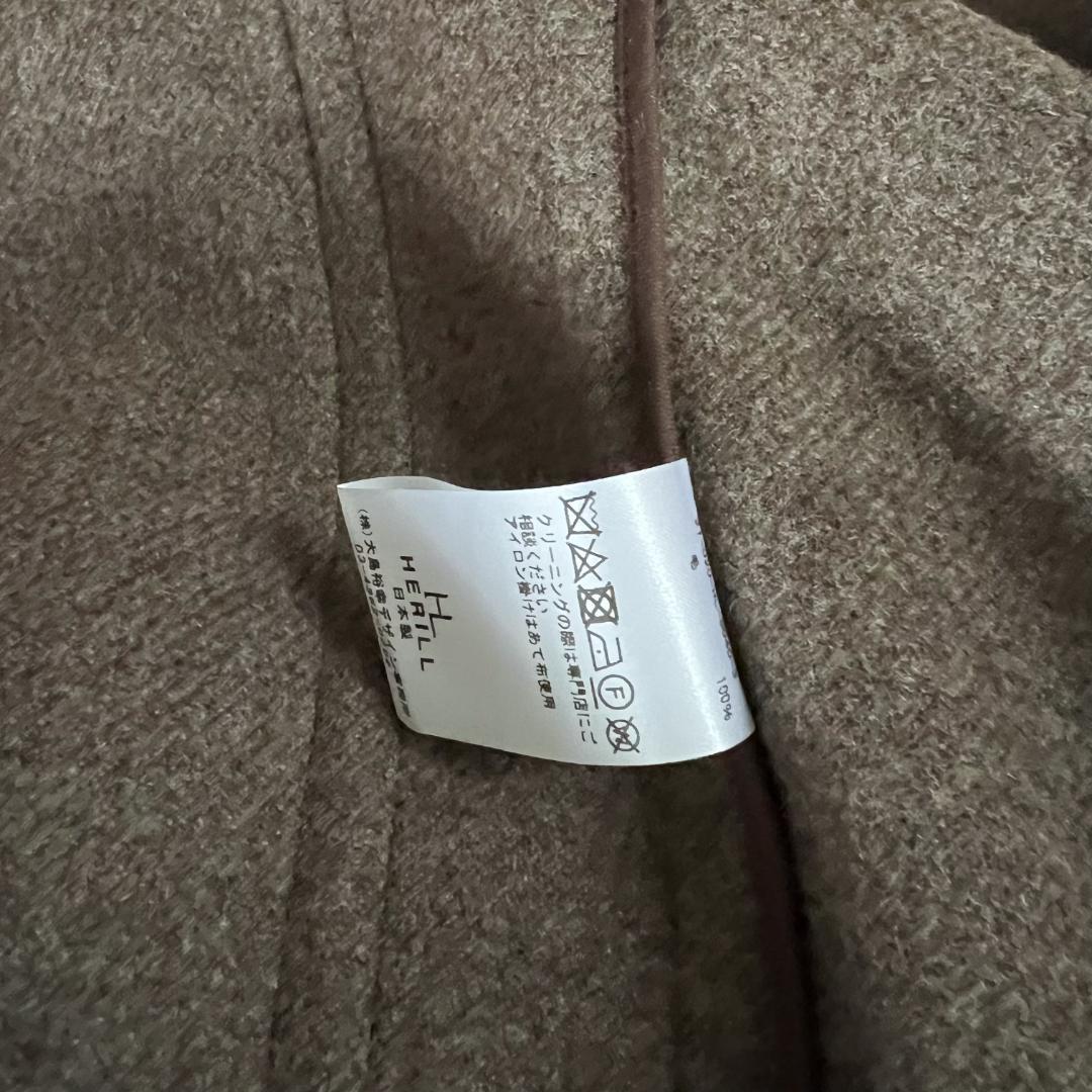 美品】HERILL ヘリル ダッフルコート size3 ナチュラル（ブラウン