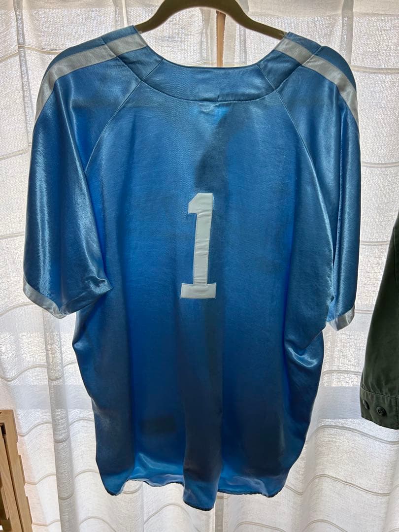 Supreme 水色 XL 野球シャツ 背番号1
