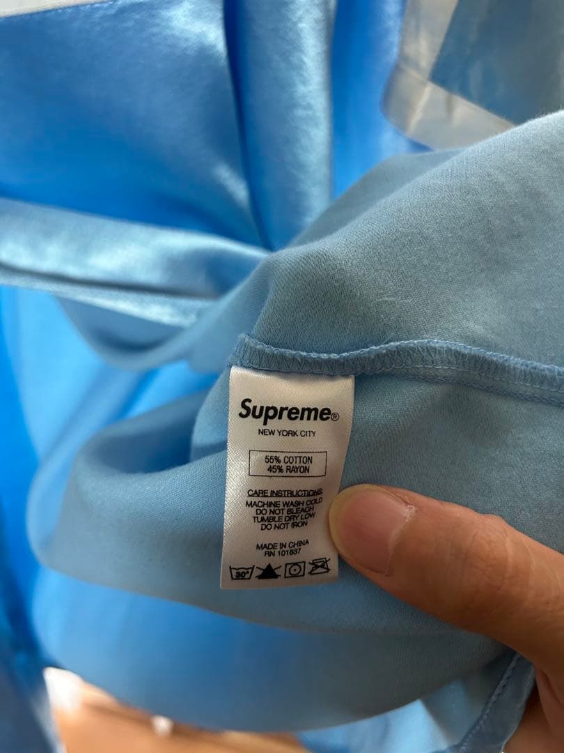 Supreme 水色 XL 野球シャツ 背番号1